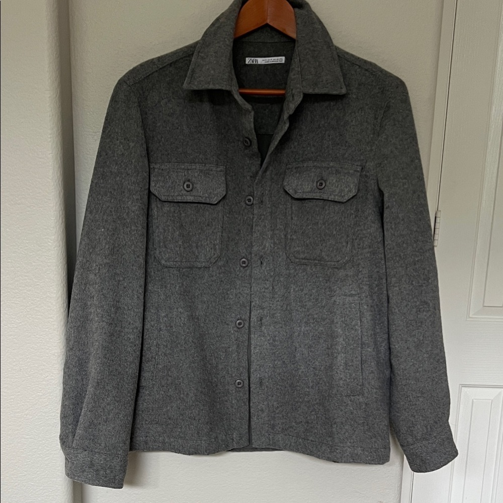 Zara Men's Gray Shirt Jacket